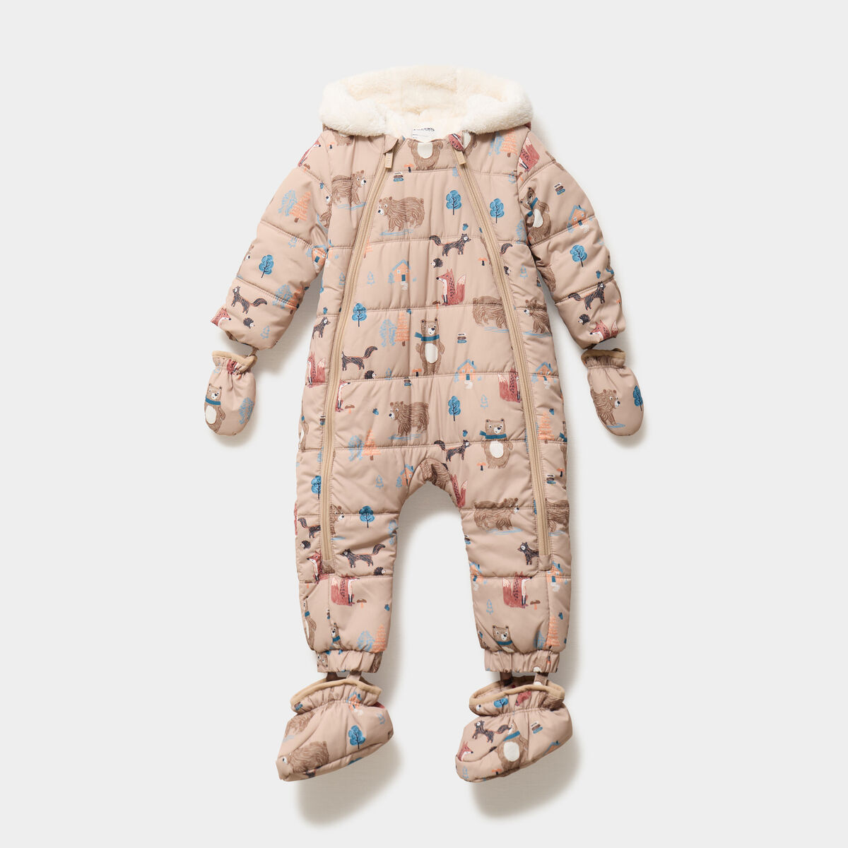 Combinaison pilote &agrave; capuche Creeks ecru b&eacute;b&eacute; gar&ccedil;on