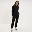 Sweat hoodie molleton &agrave; capuche noir femme