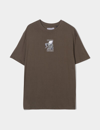 T-shirt manches courtes Kakashi Naruto vert kaki homme