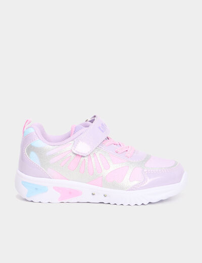 Baskets running semelles lumineuses rose fille