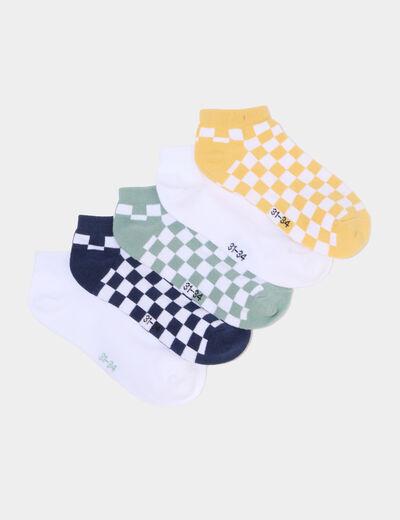Lot 5 paires chaussettes invisibles multicolore gar&ccedil;on
