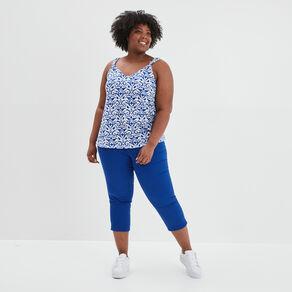 pantalon skinny ceinture bas fendu bleu electrique femmegt Pantalon skinny ceinturé bas fendu bleu electrique femme grande taille