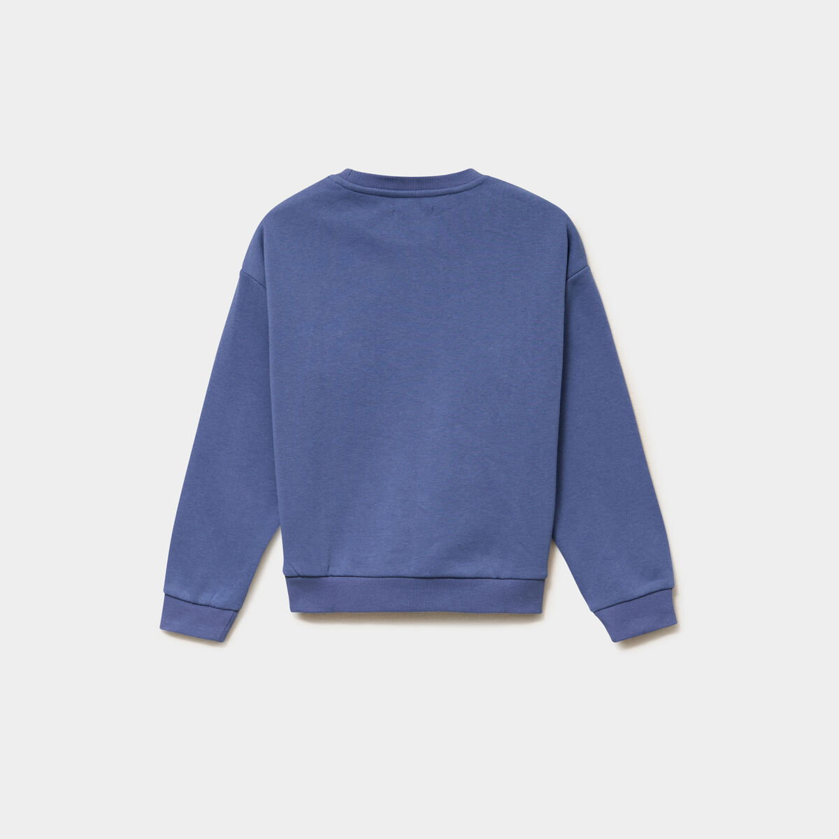 Sweat col rond manches longues bleu gris fille