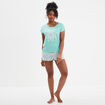 Ensemble pyjama 2 pièces short gris clair femme