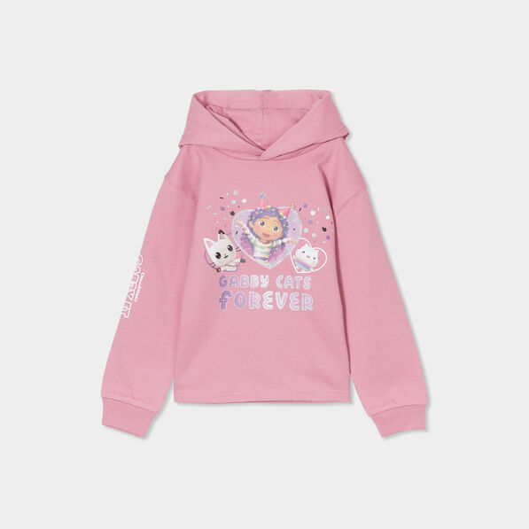 sweat hoodie gabby et la maison magique rose poudree fille Sweat hoodie Gabby et la Maison magique rose poudrée fille