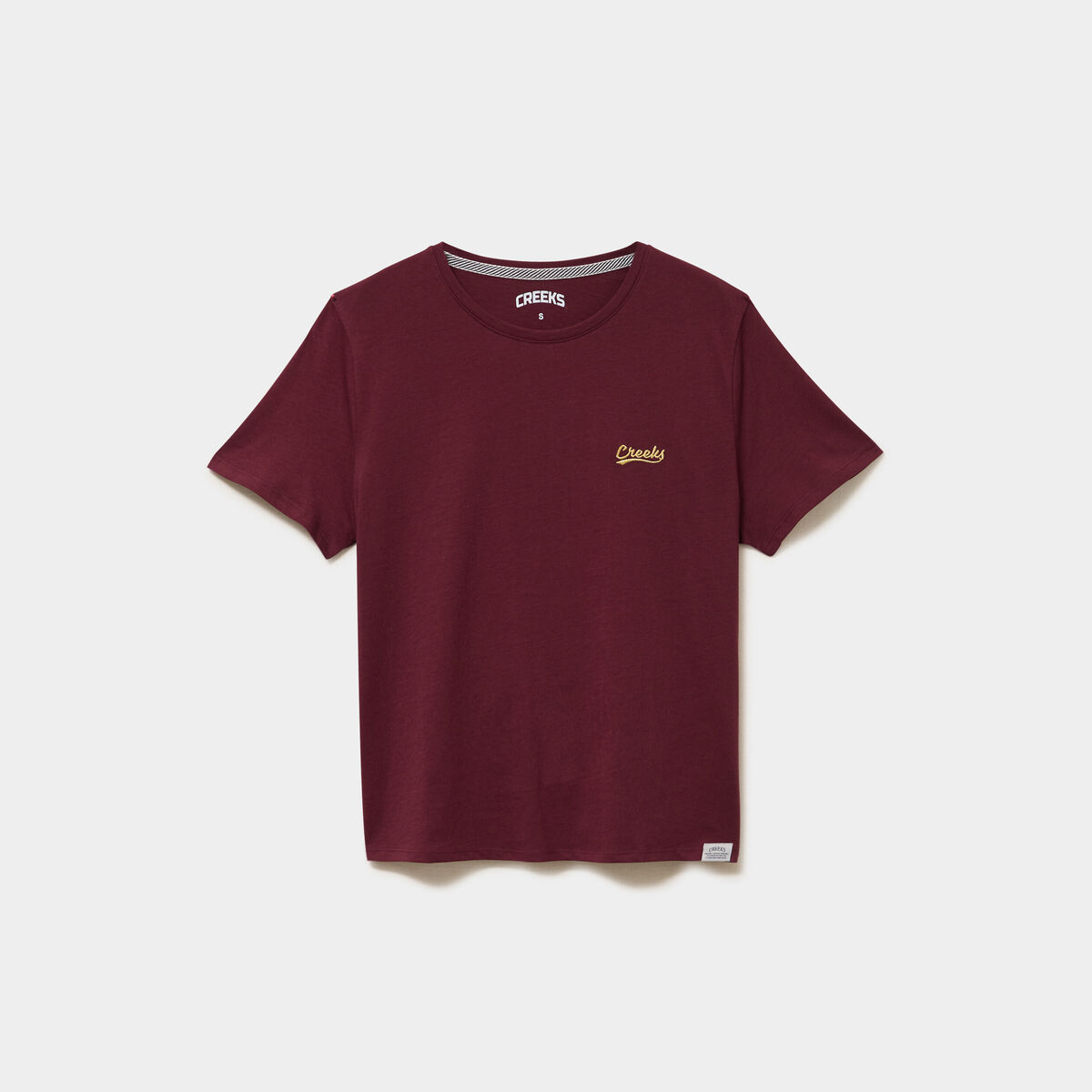 T-shirt col rond manches courtes violet fonc&eacute; femme
