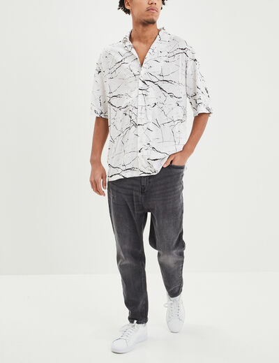 Chemise manches courtes blanc homme
