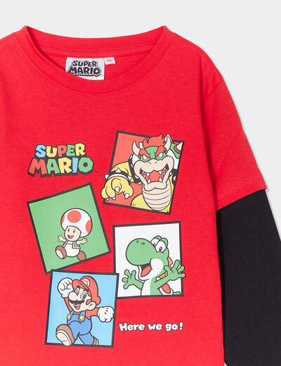 T-shirt manches longues Super Mario rouge garçon
