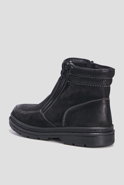 Bottines en cuir noir homme