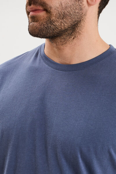 T-shirt droit en coton manches courtes bleu lavande homme