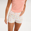 Bas de pyjama short coton ecru femme
