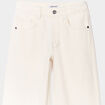 Pantalon large 5 poches coton creme fille