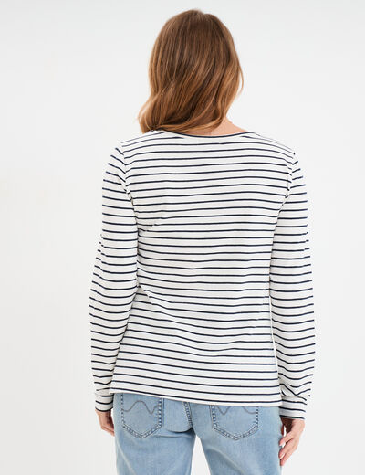 T-shirt allaitement manches longues ecru femme maternité