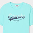T-shirt oversize manches courtes coton bleu turquoise gar&ccedil;on