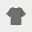 T-shirt manches courtes col rond coton gris femme