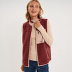 Gilet polaire col montant sans manches vieux rose femme