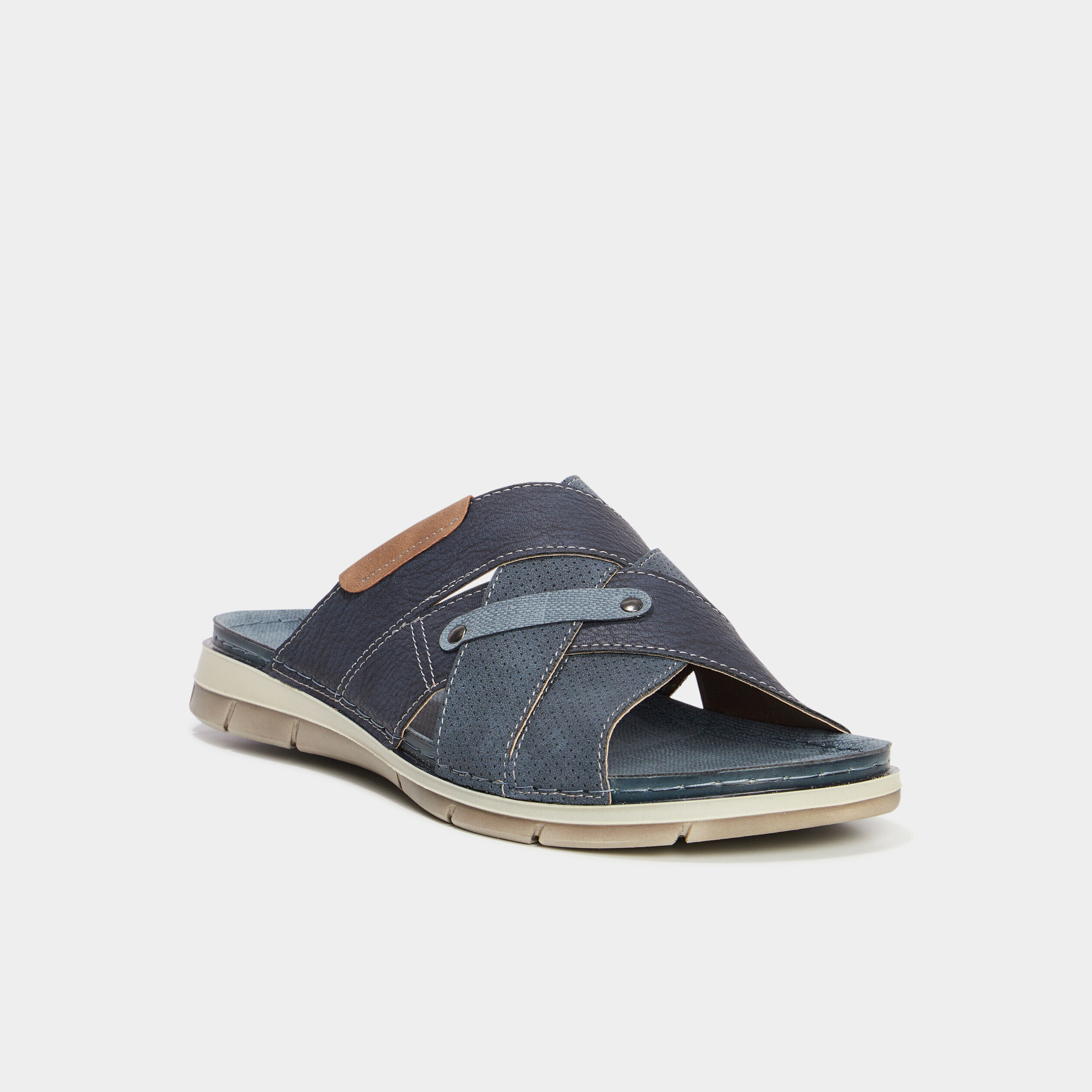 Mules brides croisées Walking bleu homme WALKING CONFORT