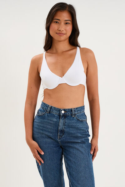 Soutien-gorge foulard coton majoritaire blanc femme