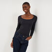 T-shirt ajust&eacute; manches longues noir femme