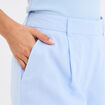 Pantalon large avec pinces bleu ciel femme