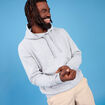 Sweat molleton à capuche hoodie gris clair homme