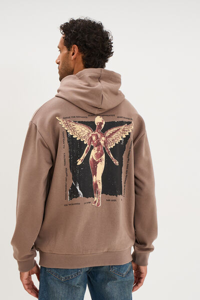 Sweat hoodie &agrave; capuche Nirvana sable homme