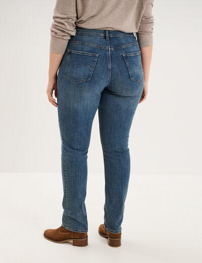 Jeans droit taille haute denim dirty femme grande taille