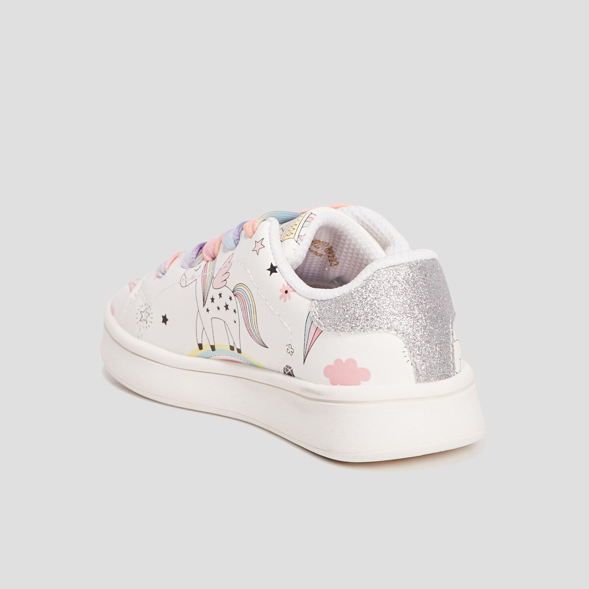 Baskets tennis à lacets blanc fille