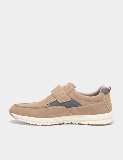 Chaussures bateau &agrave; scratchs sable homme