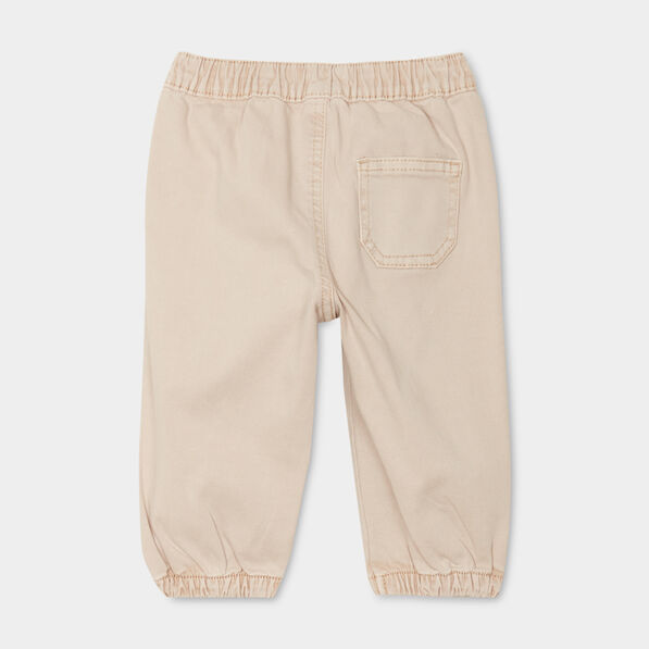 Pantalon jogger bas élastiqué coton beige bébé garçon