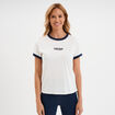 T-shirt col rond manches courtes coton blanc femme