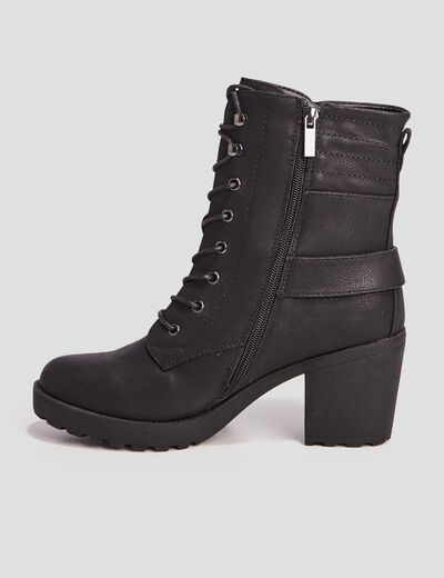 Bottines à talons et boucles noir femme