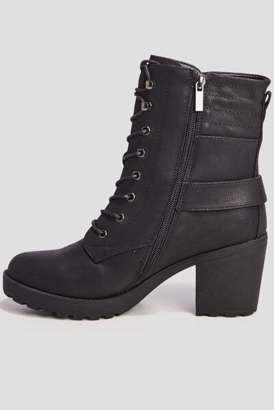 Bottines à talons et boucles noir femme