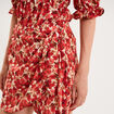 Jupe-short taille &eacute;lastique rouge coquelicot femme