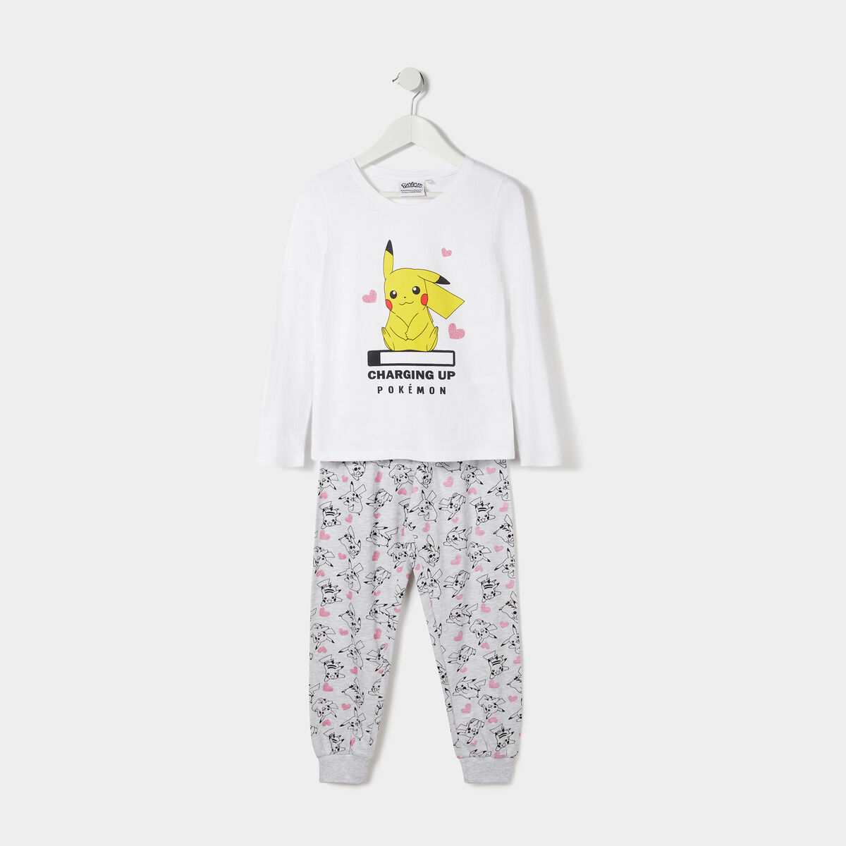 Ensemble pyjama 2 pièces Pokémon blanc fille