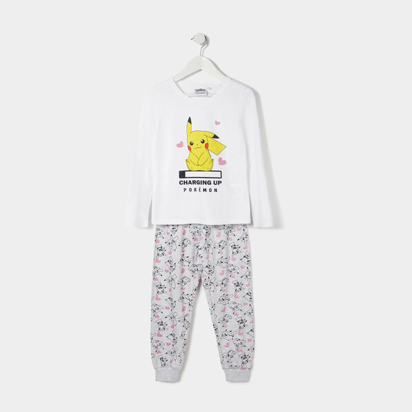 Ensemble pyjama 2 pièces Pokémon blanc fille
