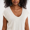 T-shirt manches courtes lin mélangé gris clair femme