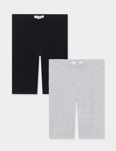 Lot 2 shorts courts noir fille
