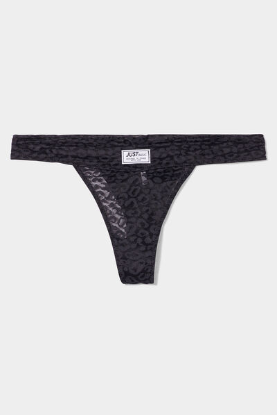 Tanga en dentelle noir femme