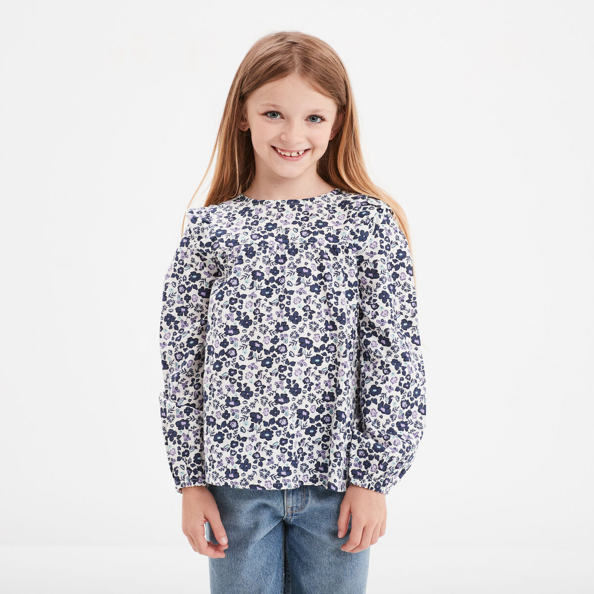 T-shirt volants broderie anglaise Creeks ecru fille