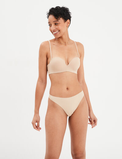 String sans couture beige femme