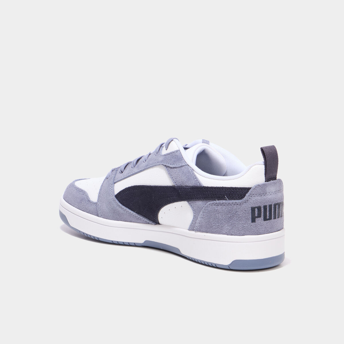 Tennis &agrave; lacets en cuir Puma Rebound V6 bleu lavande homme