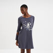 Chemise de nuit manches longues coton bleu gris femme