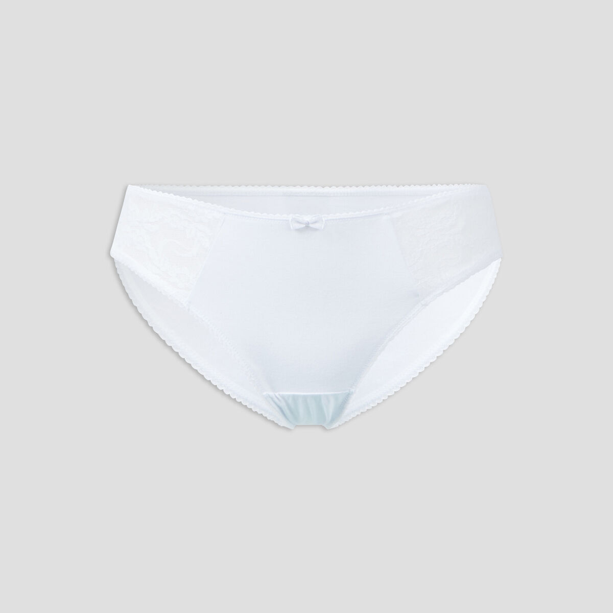Culotte en coton avec dentelle blanc femme