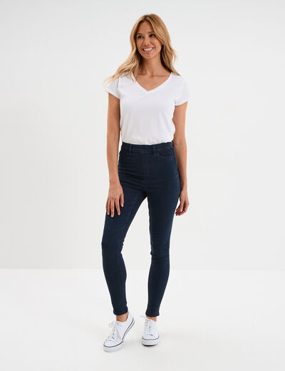 Jegging skinny taille haute denim blue black femme
