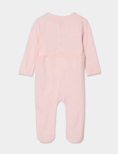 Dors-bien ouverture boutonné dos coton rose clair bébé fille