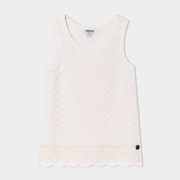 debardeur tricot col rond creeks ivoire fille Débardeur tricot col rond Creeks ivoire fille