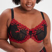 Soutien-gorge corbeille en dentelle rouge femme grande taille