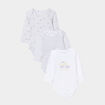 Lot 3 bodies US coton manches longues blanc b&eacute;b&eacute;