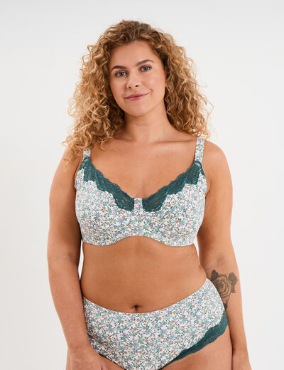 Soutien-gorge emboitant microfibre ecru femme grande taille